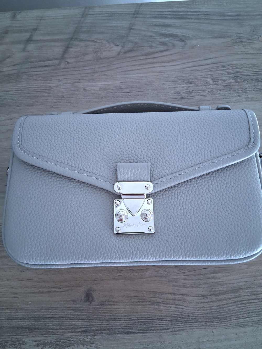 PETIT PARIS 15 - Crossbody bag - Pearl Grey / Silver Hardwar DUYP Melodie Cecile